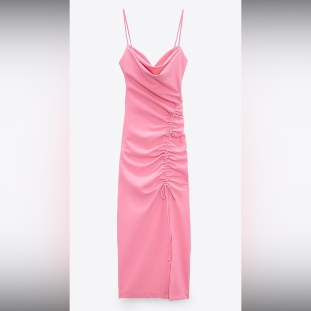 Zara Draped Midi Dress - Pink